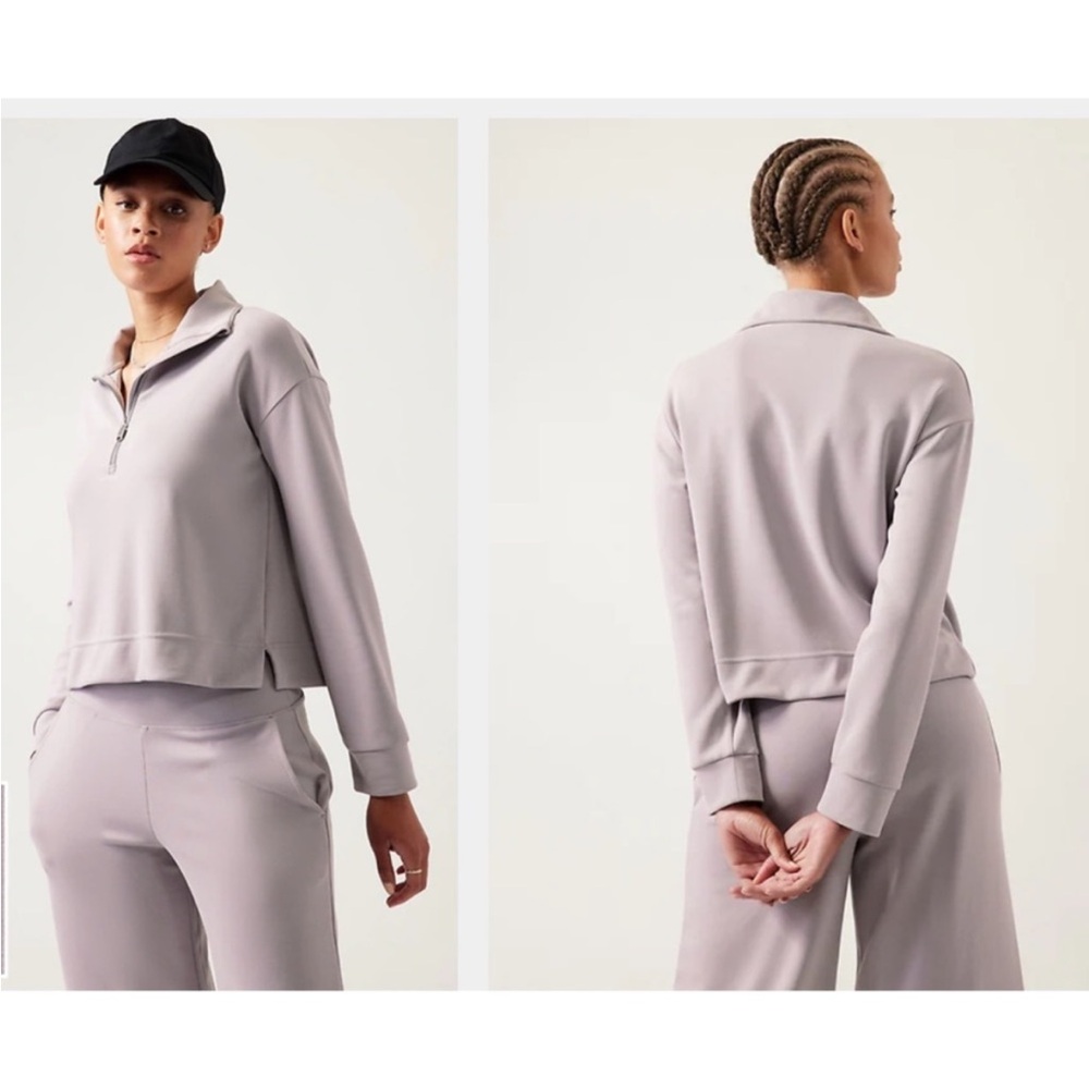Athleta Light Purple Quarter-Zip Pullover